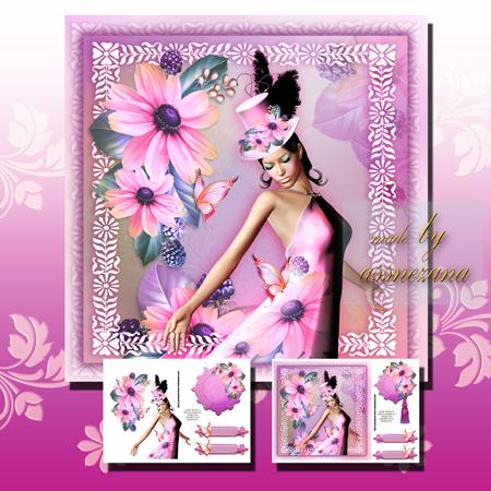 Pink Lady Butterfly Card Front