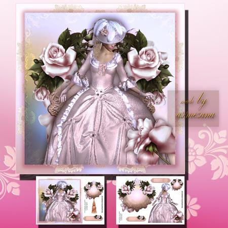 Soft Rose Lady Card Front