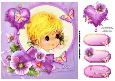 Pink Pretty Girl Card Front
