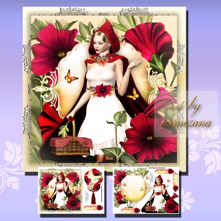 Petunia 'lady Red' Card Front