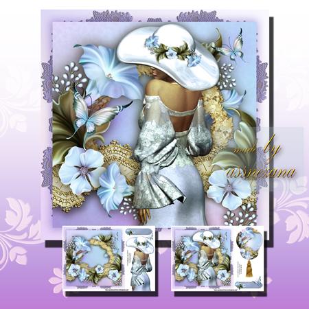 Beautiful Lady in Silky White Dress with Butterflies
