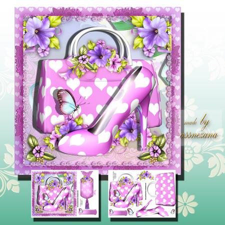 Pink Retro Fashion for Lady Card Front