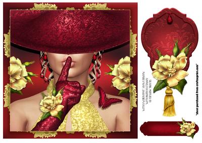 Lady with Red Hat and Gloves Card Front