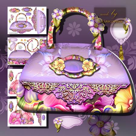Colorful Silky Floral Lady Bag