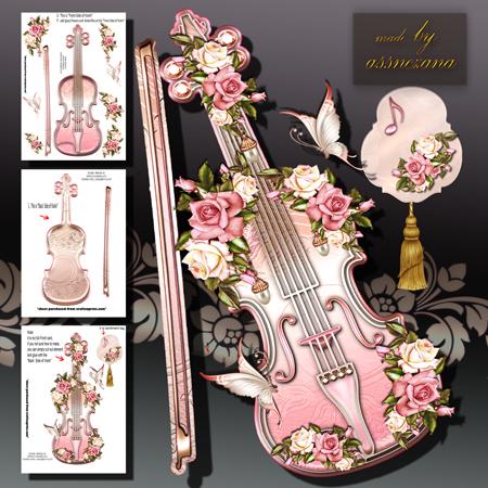 Vintage Soft Rose Violin