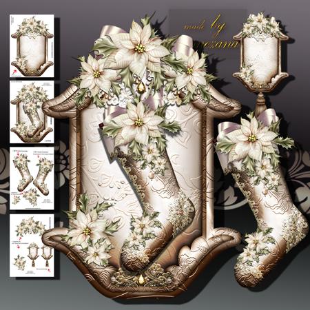 Cream Vintage Christmas Stockings
