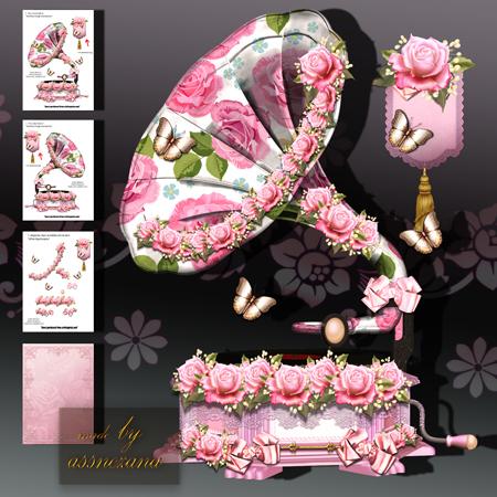 Soft Rose Vintage Gramophone