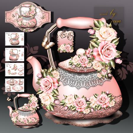 Soft Rose Antique Decorative Teapot