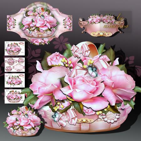 Soft Roses Decorative Basket