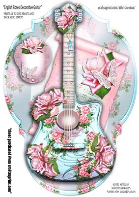 English Roses Decorative Guitar Topper