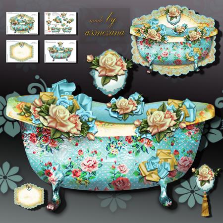 Beautiful Vintage Blue Bath Tub