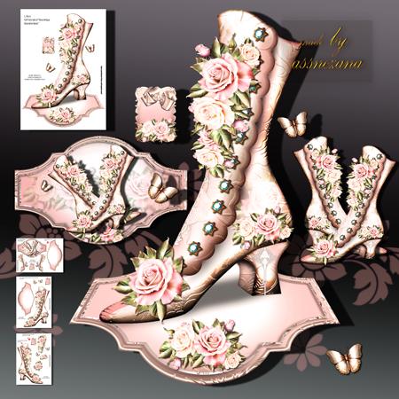 Rose Antique Decorative Boots