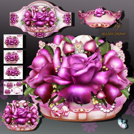 Lilac Roses Basket