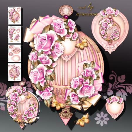 Soft Rose Cage with Roses