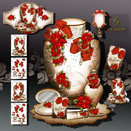 Christmas Gift for Ladies with Red Poinssetia