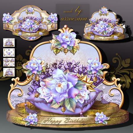 Beautiful Soft Purple Roses in Vintage Style
