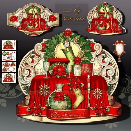 Christmas Gifts with Red Silk Poinsettias