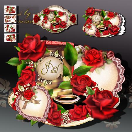 Wedding (engagement) Ring Box with Red Roses