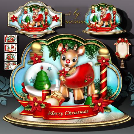Cute Reindeer Christmas Card for Kids
