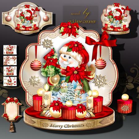 Christmas Snowman with Gifts