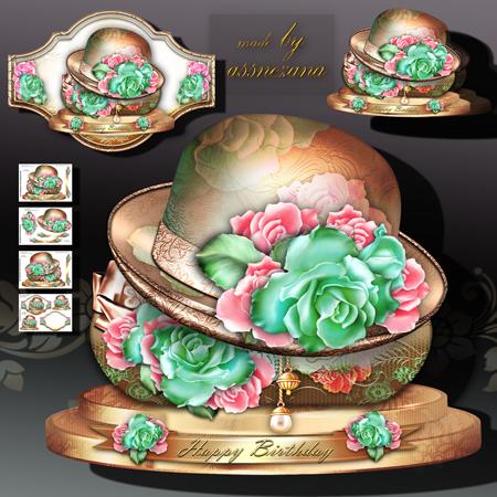 Vintage Hat and Purse with Roses