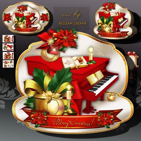 Christmas Red Piano Card