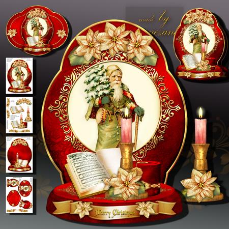 Antique Vintage Christmas Card Decorations