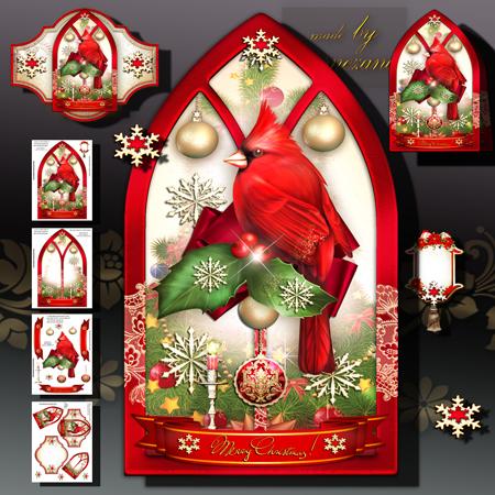 Christmas Cardinal Bird at the Window