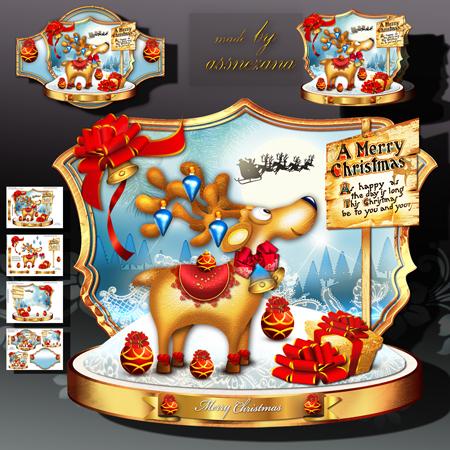 Cute Christmas Reindeer in Winter