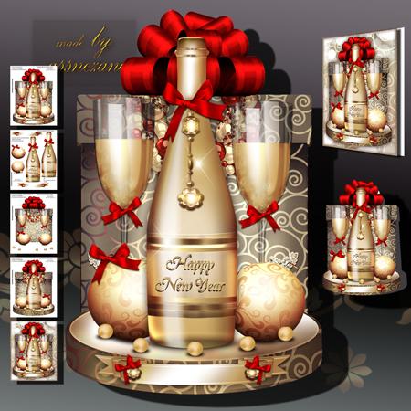Bottle of Champagne for Christmas and New Year