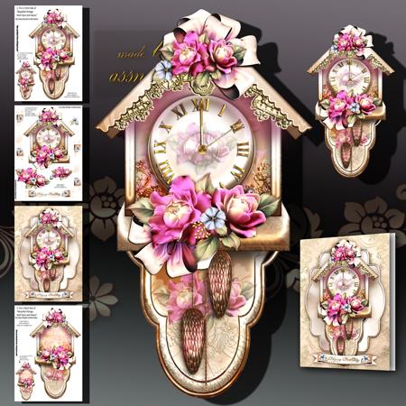 Beautiful Vintage Wall Clock with Roses