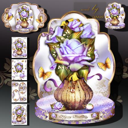 Purple Roses in Vase