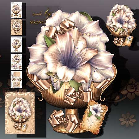 Cream Flowers in Decorative Vase