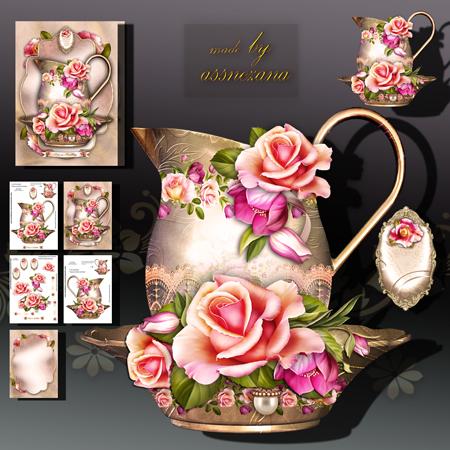 Victorian Jar (pitcher) with Roses