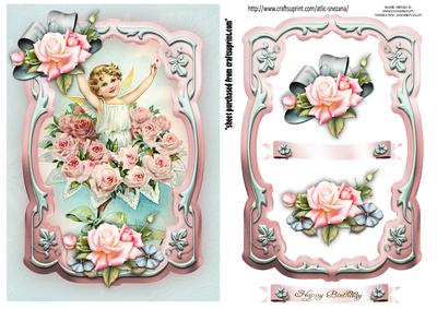 Soft Vintage Girl with Roses
