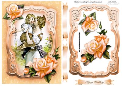 Vintage Mom and Child with Roses