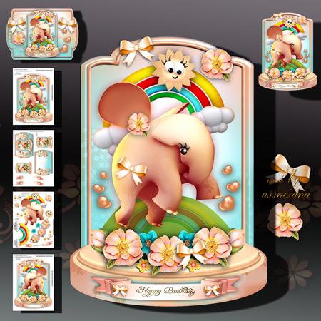 Little Elephant Card for Kids