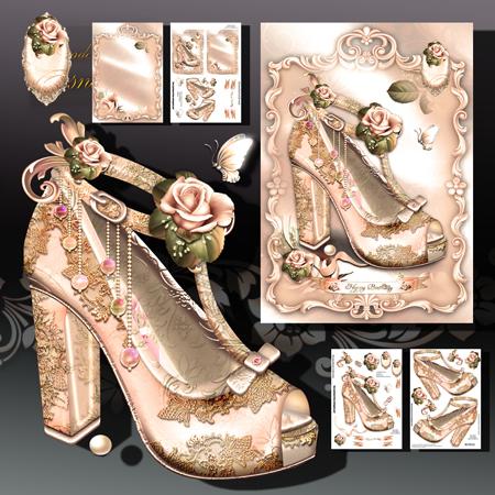Beautiful Cream Vintage Shoes with Lace and Roses