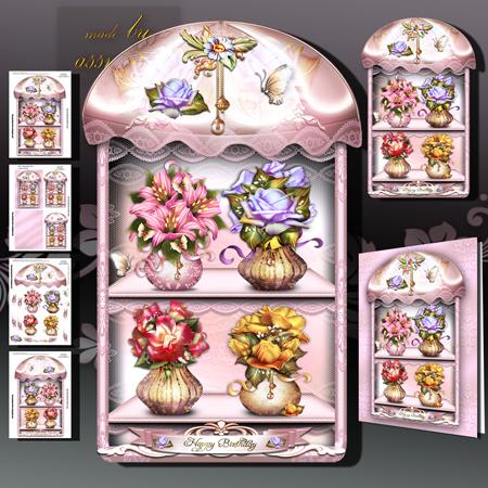Beautiful Flower Vases Decorated with Silk Awning