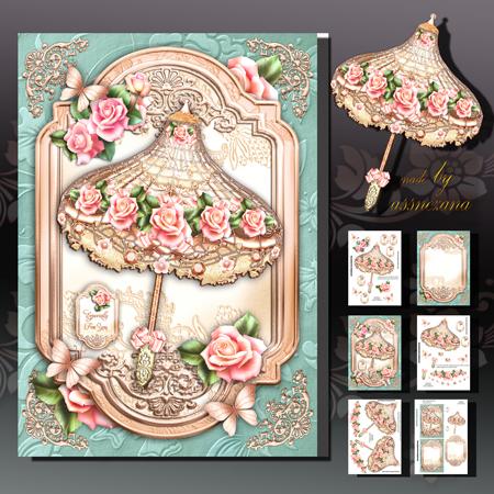 Beautiful Vintage Soft Lace Umbrella with Roses