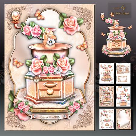 Vintage Decorative Coffee Grinder with Roses