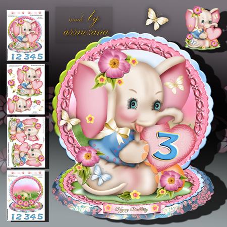 Cute Vintage Elephant for Kids