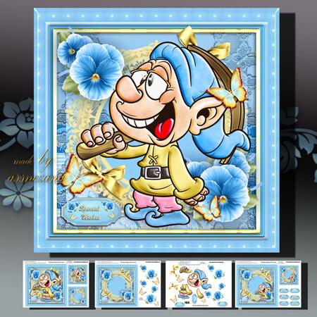 Cute Gnome Boy Goes to Work Card Kit