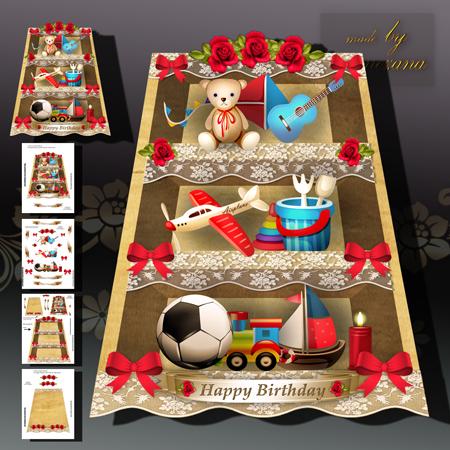 Vintage Shelves with Toys for Kids Card