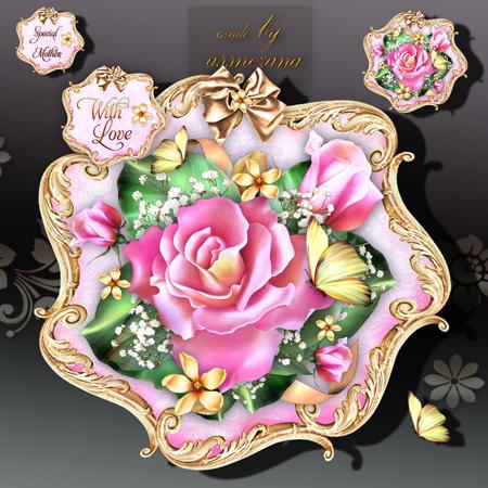 Vintage Summer Rose Roses Card