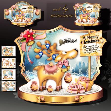 Cute Christmas Reindeer in Winter