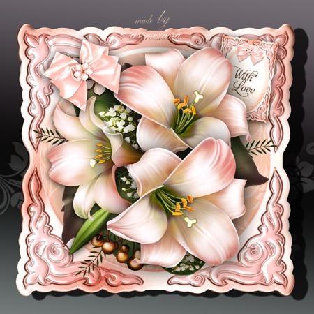 Soft Vintage White Flowers Card