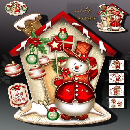 Christmas Snowman with Decorations