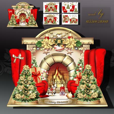 Festive Christmas Fireplace