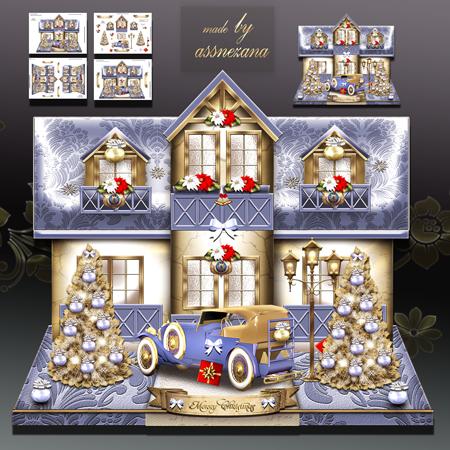 Winter Christmas Family Card Kit